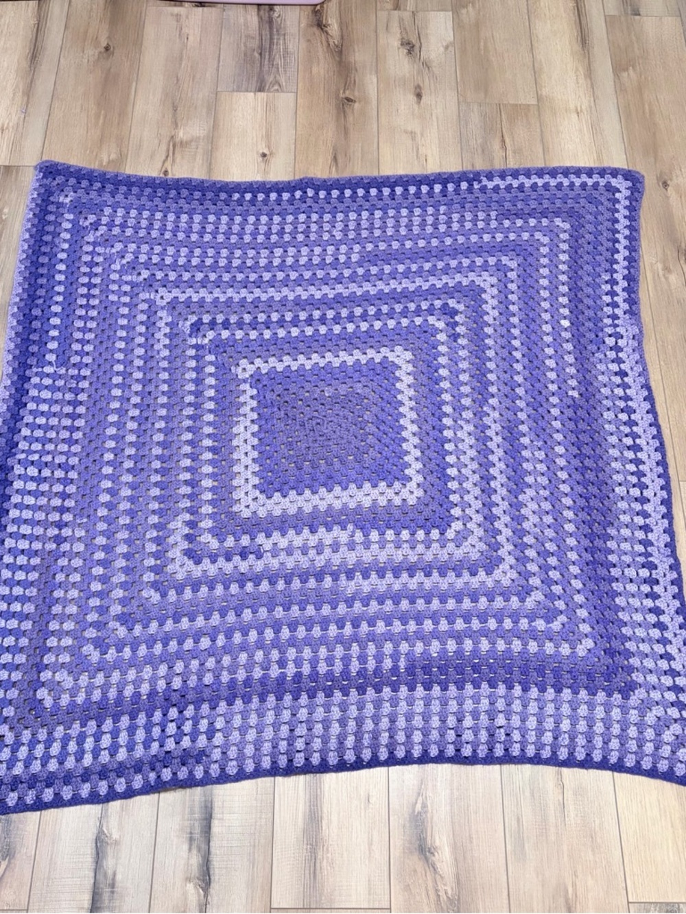 Vintage Purple Lavender Crochet Blanket Grandmacore Throw Cottagecore Cozy